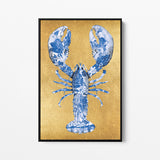 Lobster Royal Blue zonder bandjes- plexiglas schilderij - kunst