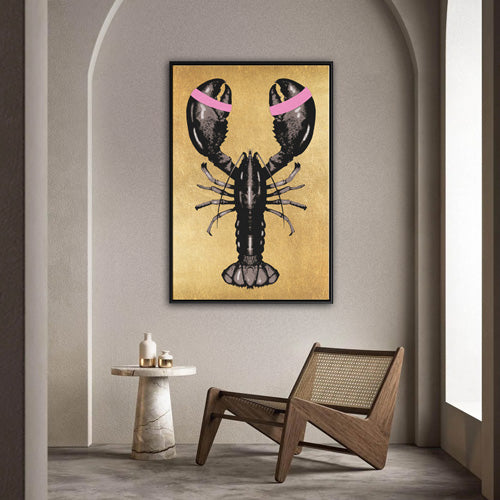 Lobster Royal Pink - akoestische schilderijen- plexiglas schilderij - kunst