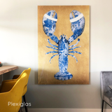 Lobster Royal Blue- plexiglas schilderij - kunst