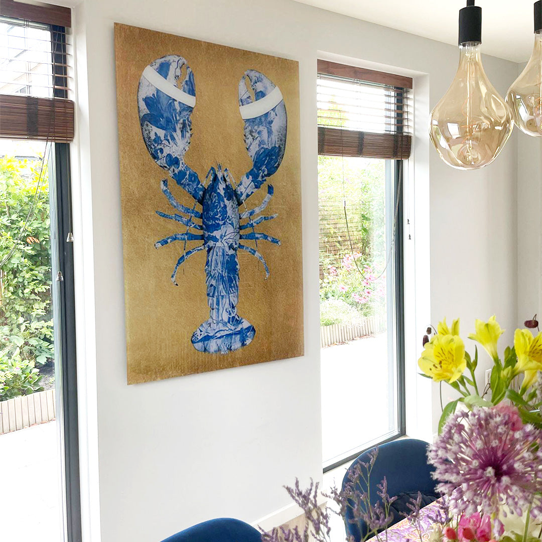 Lobster Royal Blue- plexiglas schilderij - kunst