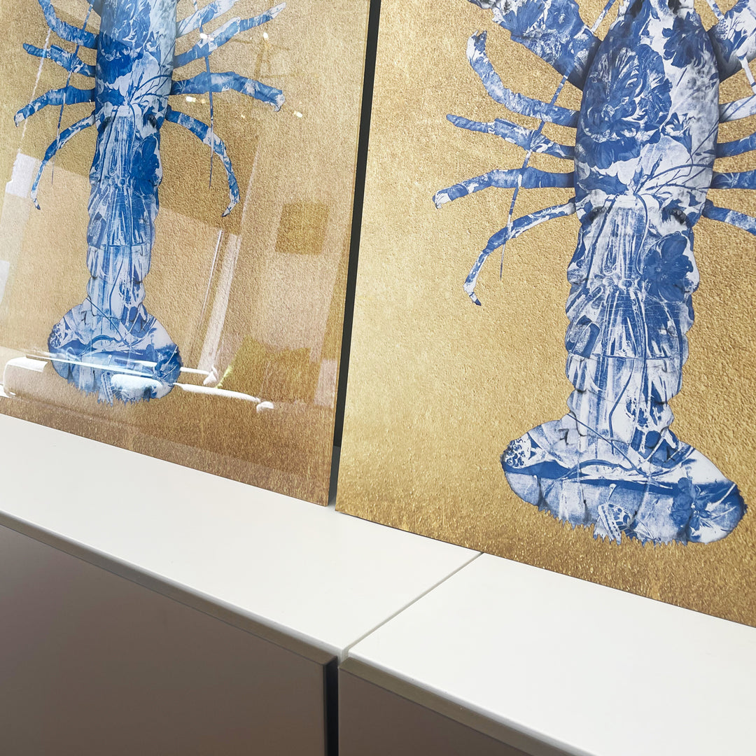 Lobster Royal Blue zonder bandjes- plexiglas schilderij - kunst