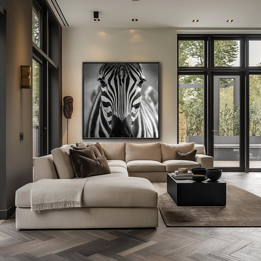 Zebra - Zwart wit schilderij- plexiglas schilderij - kunst