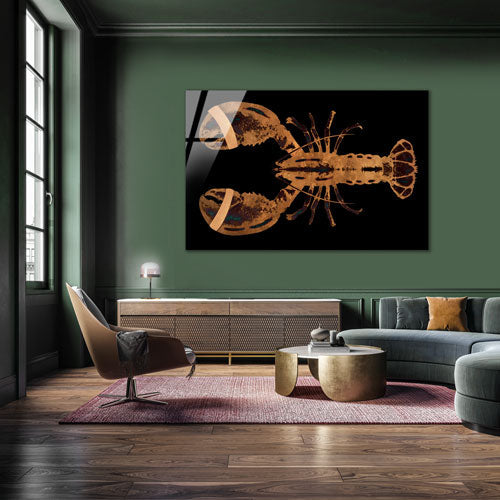 Lobster Black Horizontaal- plexiglas schilderij - kunst