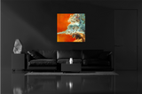 Orange wave - Abstract schilderij- plexiglas schilderij - kunst