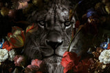 Flower Lion - Bloemen schilderij- plexiglas schilderij - kunst